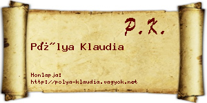 Pólya Klaudia névjegykártya