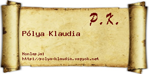 Pólya Klaudia névjegykártya