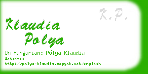 klaudia polya business card