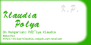 klaudia polya business card
